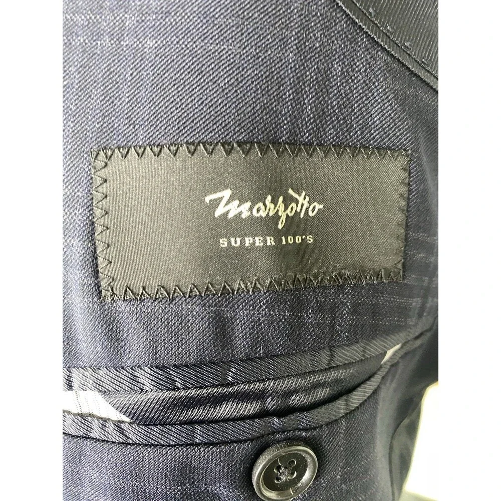 NEW Banana Republic Mens Blazer 40R Slim Fit Navy Plaid Marzotto Super 100s Wool